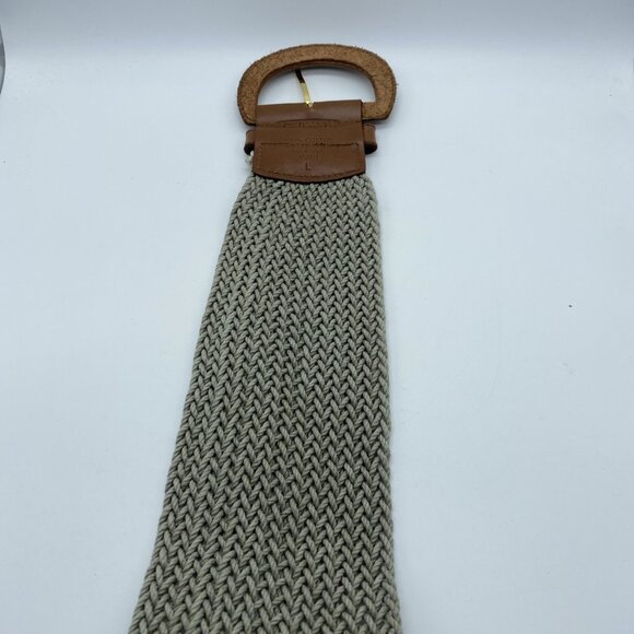 Talbots Tan Cotton Woven Waxed Cord Belt Women's Size L Wide Style 95501 - Picture 8 of 12